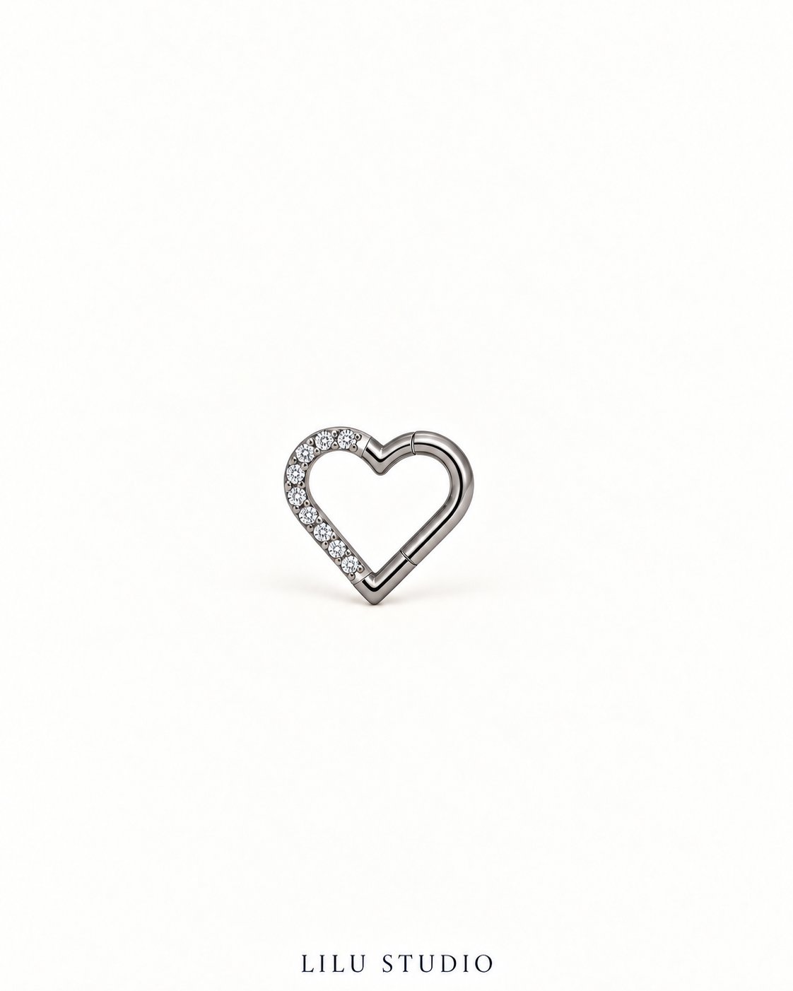 Piercing daith ørering hjerte — Amour – titanium, packshot
