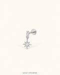 Piercing ørering flatback stjerne guldbelagt — Ani – sølvfarvet, packshot