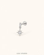 Piercing ørering flatback stjerne guldbelagt — Ani – sølvfarvet, packshot