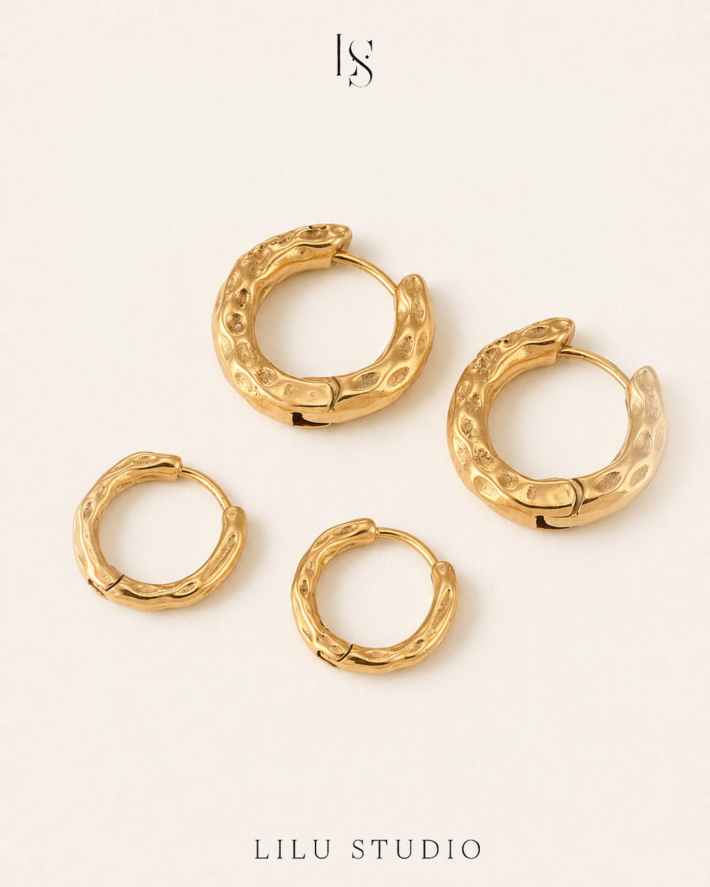 Øreringe hoops hamret molten – Cleo
