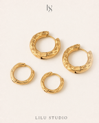 Øreringe hoops hamret molten – Cleo