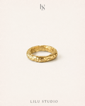 Ring hamret molten forgyldt – Cleo