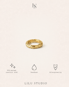 Ring hamret molten forgyldt – Cleo