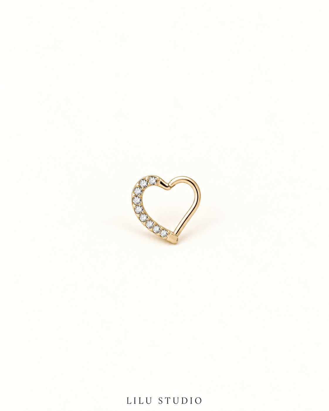 Cora hjerte daith piercing – forgyldt, packshot