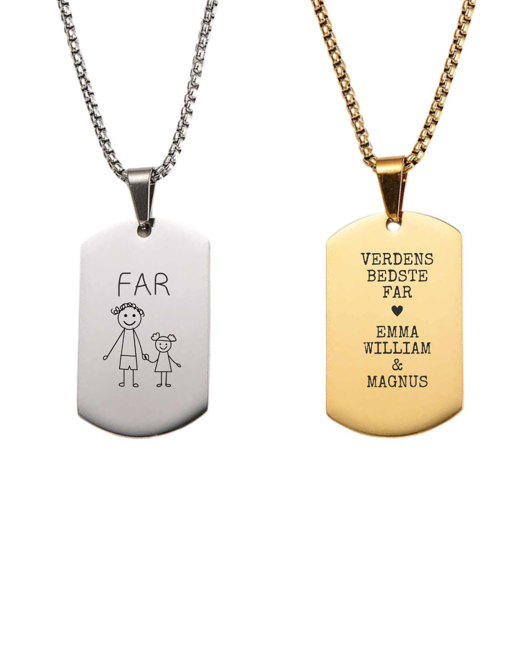 Dog tag halskæde til indgravering til mænd – Lilu Studio