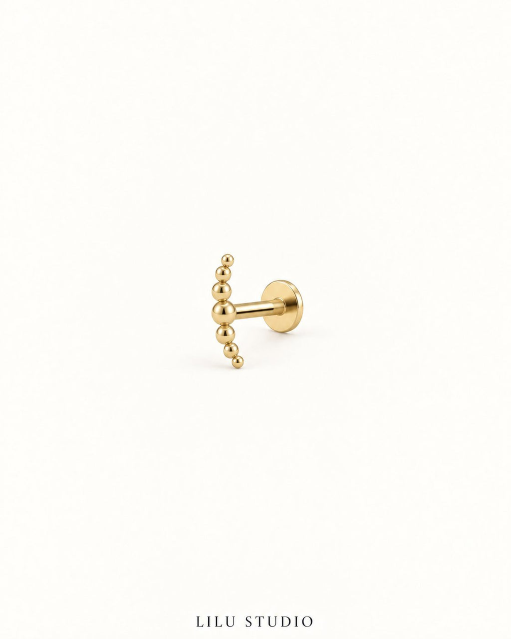 Piercing buet med kugler push pin — Dotty – forgyldt, packshot