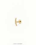 Piercing buet med kugler push pin — Dotty – forgyldt, packshot
