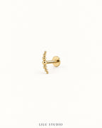 Piercing buet med kugler push pin — Dotty – forgyldt, packshot