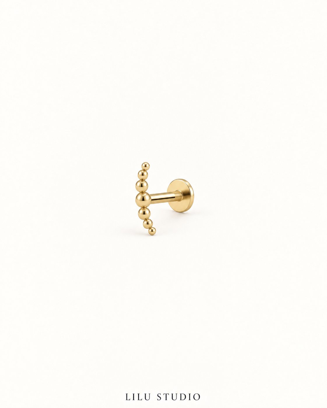 Piercing buet med kugler push pin — Dotty – forgyldt, packshot