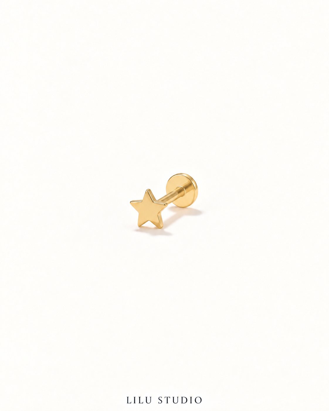 Piercing ørering flatback stjerne guldbelagt — Estrella – forgyldt, packshot