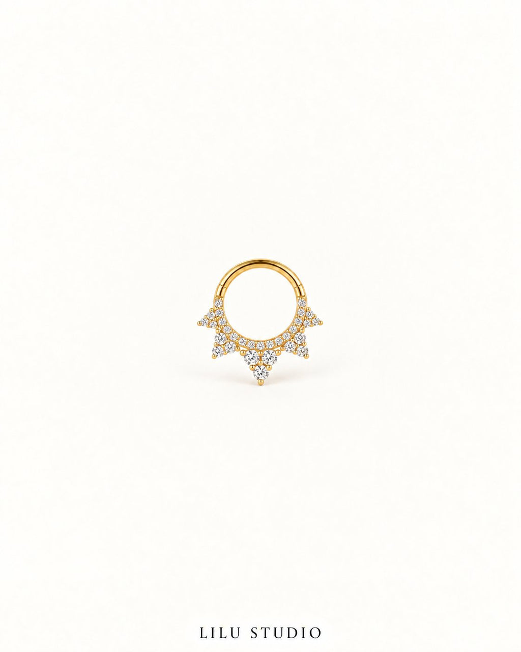 Piercing ørering flatback daith — Franny – forgyldt, packshot
