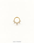 Piercing ørering flatback daith — Franny – forgyldt, packshot