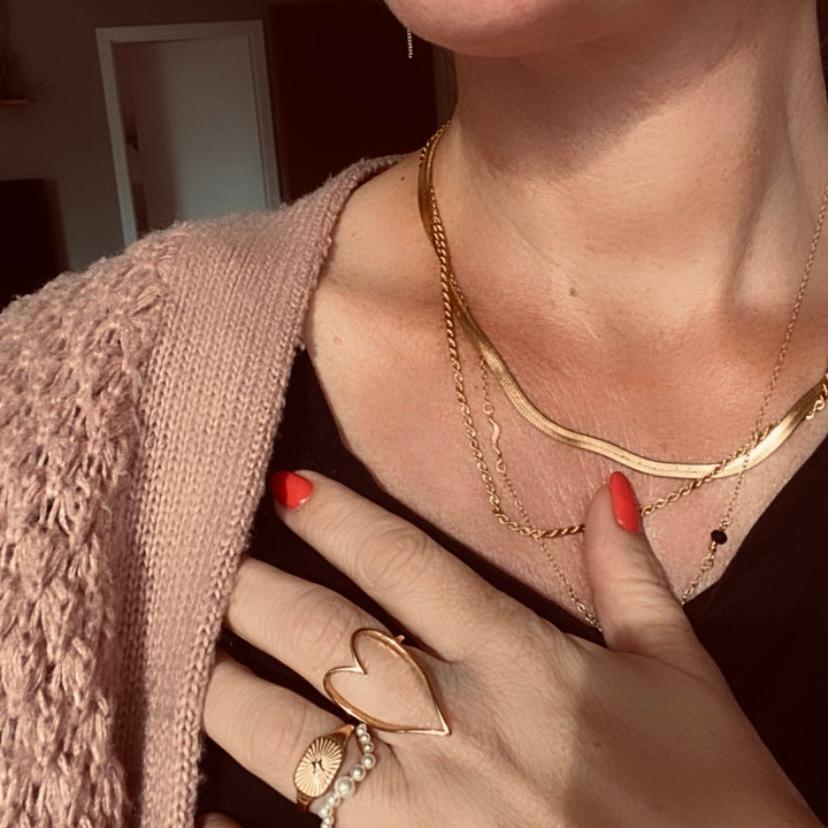 Elinor Ring guldbelagt ring med ferskvandsperler