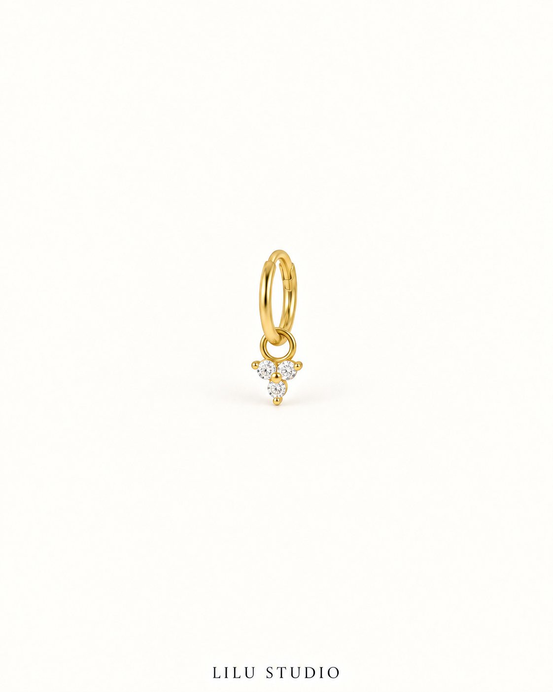 Piercing rook ring med blomst— Inez – forgyldt, packshot