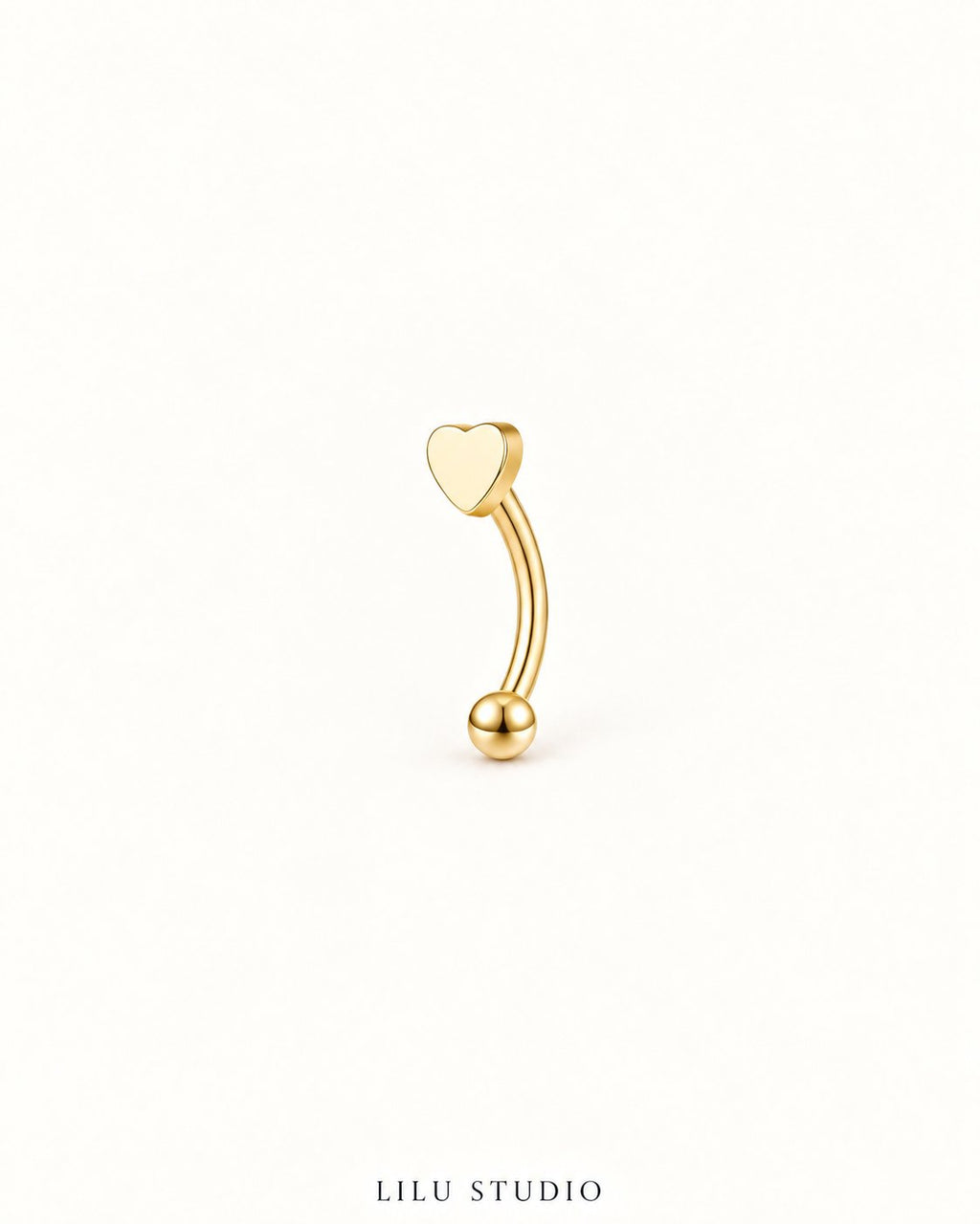 Piercing ørering flatback rook — Heart – forgyldt, packshot