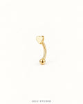 Piercing ørering flatback rook — Heart – forgyldt, packshot