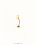 Piercing ørering flatback rook — Heart – forgyldt, packshot