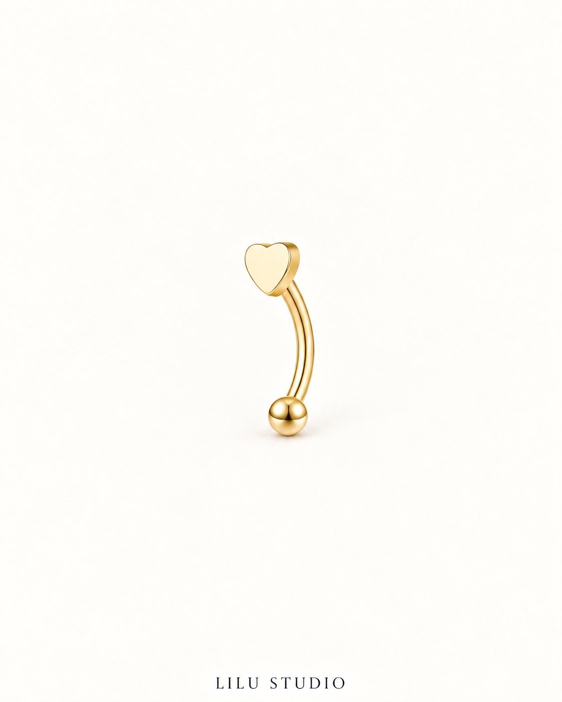Piercing ørering flatback rook — Heart – forgyldt, packshot