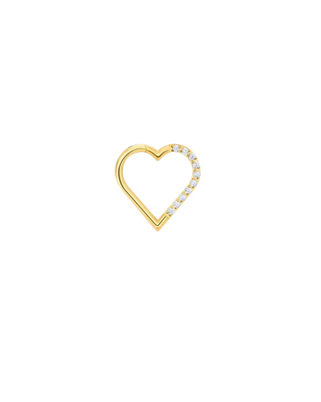 hjerte daith piercing guld venstre side