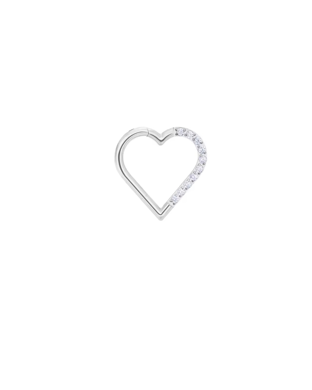 hjerte daith piercing sølv venstre side