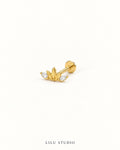 Piercing ørering flatback helix lotus G23 titanium — Iris – forgyldt, packshot