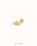 Piercing ørering flatback helix lotus G23 titanium — Iris – forgyldt, packshot