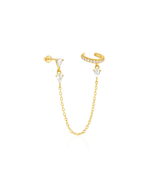 Ivy kædeørering med ear cuff – Lilu Studio