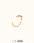 Ear cuff med kæde og zirkonstik Ivy