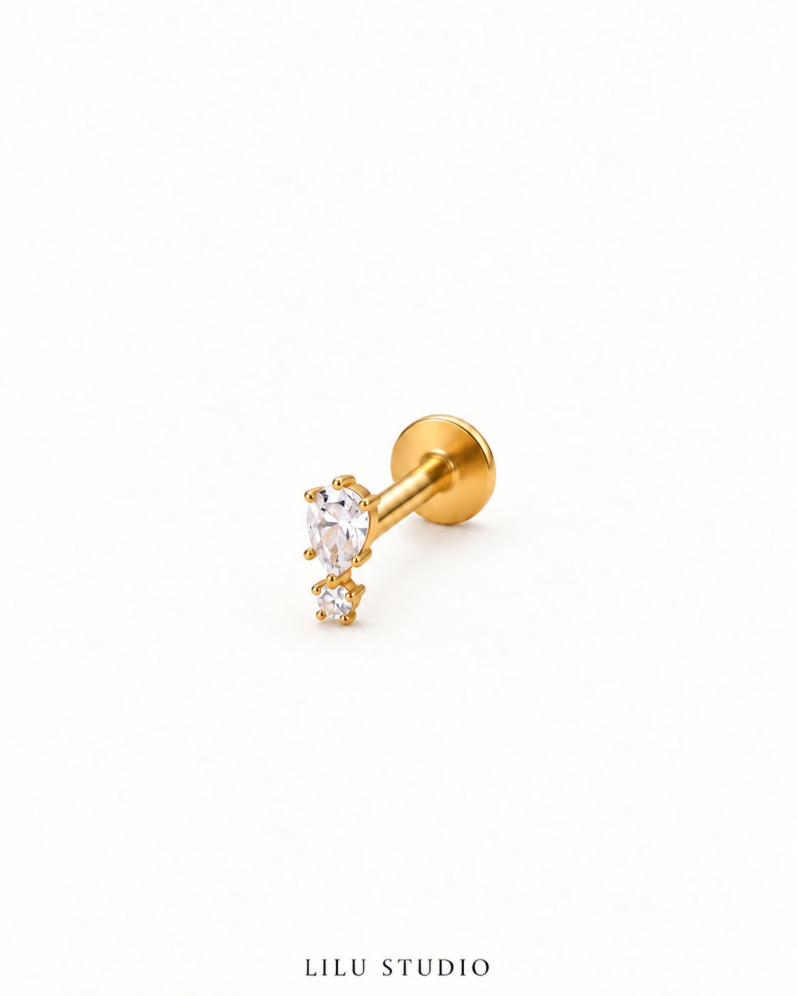 Piercing ørering flatback mini petit — Lua – forgyldt, packshot