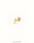 Piercing ørering lyn med flad lås G23 titanium — Lyn – forgyldt, packshot