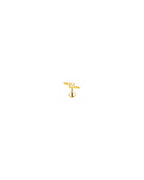 Lyra lynpiercing med flat back i guld G23 titanium — detalje