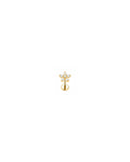 Mila blomsterpiercing med flat back i guld G23 titanium