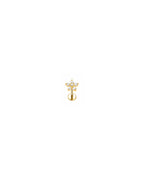 Mila blomsterpiercing med flat back i guld G23 titanium