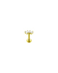 Nova ananaspiercing med flat back i guld G23 titanium