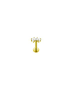 Nova ananaspiercing med flat back i guld G23 titanium