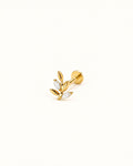 Nyx Duo bladpiercing med zirkoner og flat back