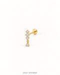 Piercing guldbelagt ørering flatback - Drop One – forgyldt, packshot