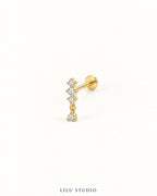 Piercing guldbelagt ørering flatback - Drop One – forgyldt, packshot
