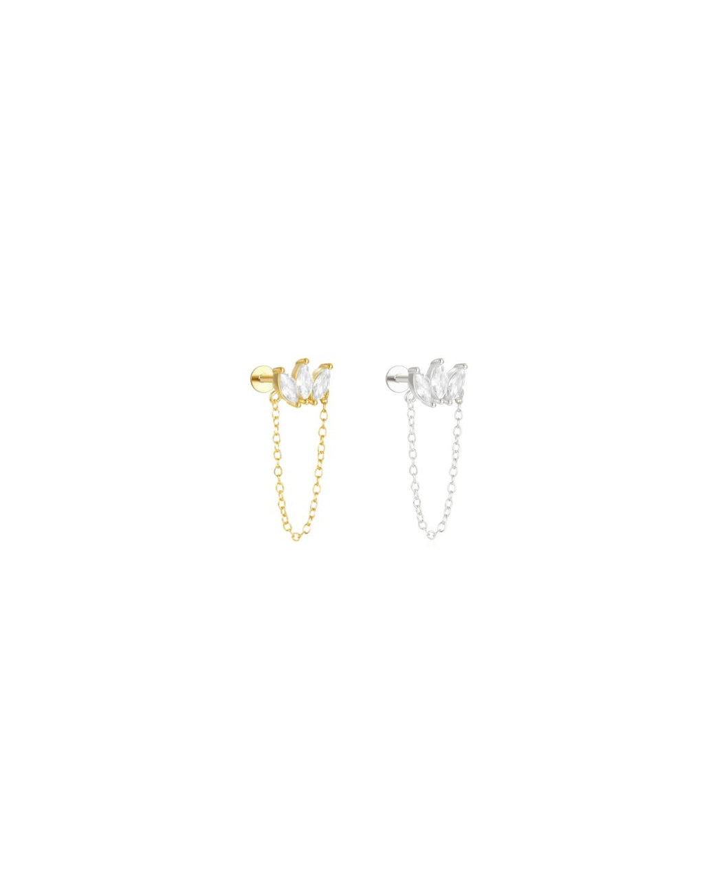 Indie flatback piercing med kæde – Lilu Studio