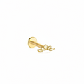 Buet blomst guldbelagt piercing med flatback – Lilu Studio