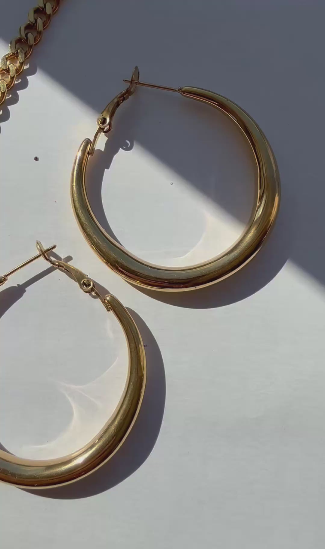Øreringe store  hoops forgyldte — Nadia