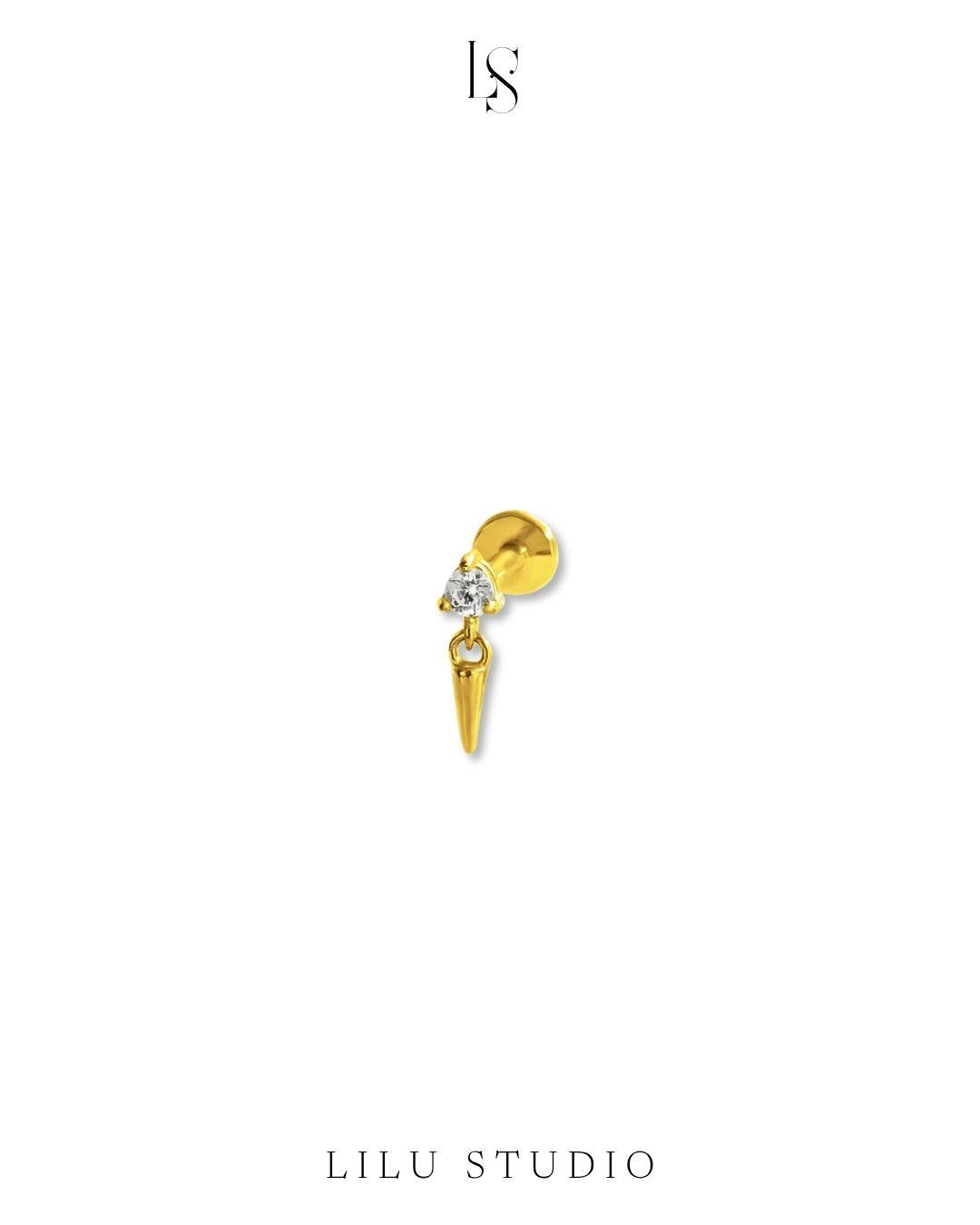 push pin piercing ørering med flad lås