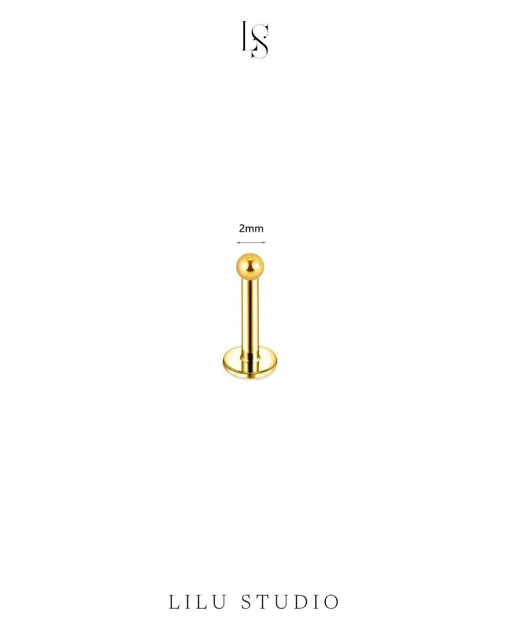 push pin piercing ørering med flad lås