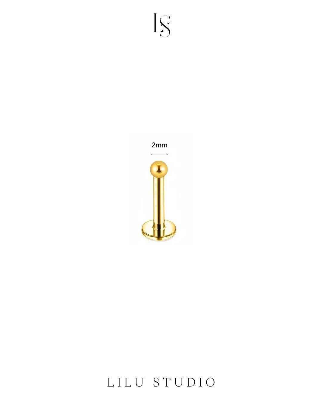 push pin piercing ørering med flad lås