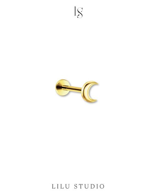 push pin piercing ørering med flad lås