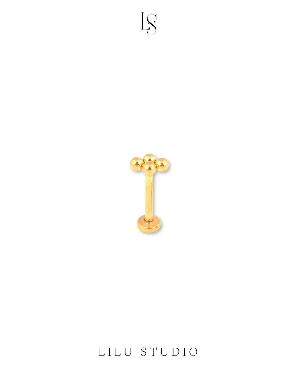 push pin piercing ørering med flad lås