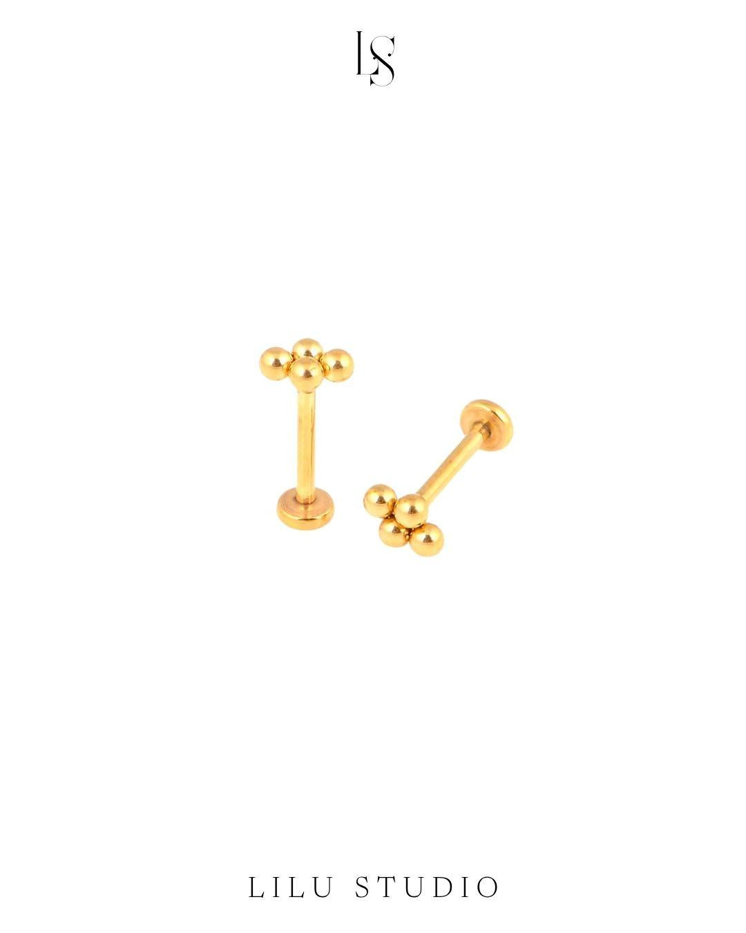 push pin piercing ørering med flad lås