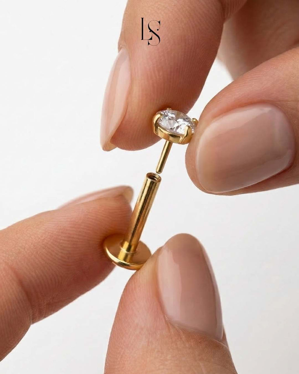 Piercing ørering flatback push pin stjerne petit — Stellar