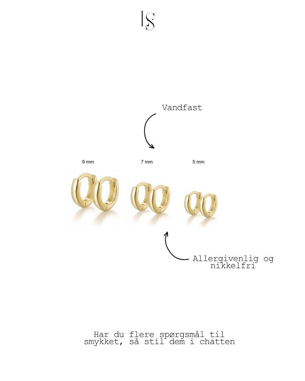 mini guldbelagte hoops 5 mm