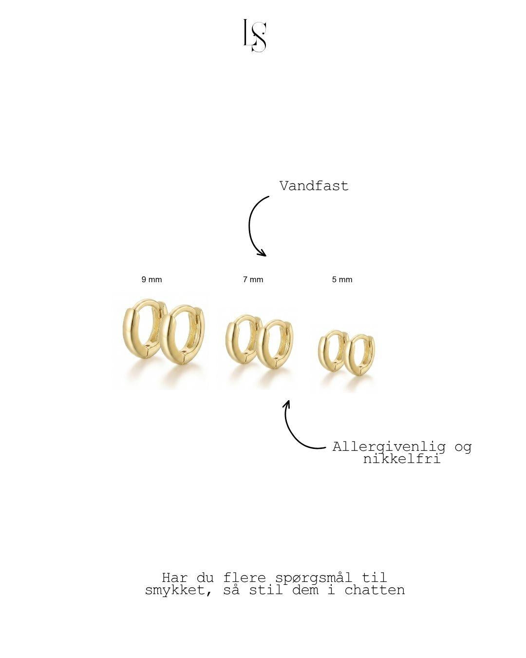 mini guldbelagte hoops 5 mm